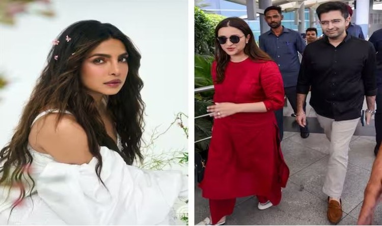 Parineeti-Raghav Engagement:  एयरपोर्ट पर स्पॉट हुईं देसी गर्ल, बहन की सगाई के लिए भारत लौटी प्रियंका दिखी मालती संग