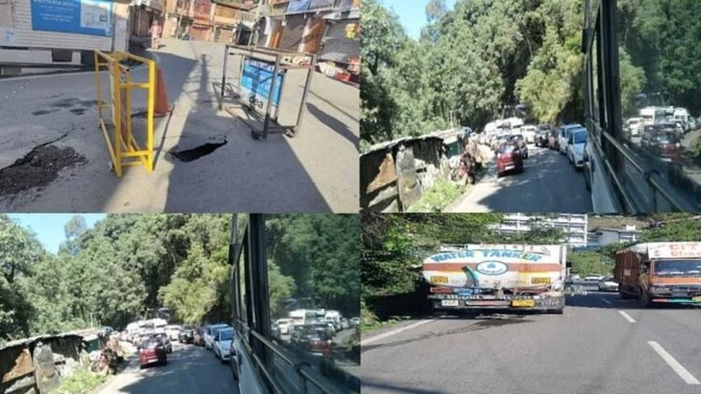 Shimla News: सड़क धंसने से ठप हुई वाहनों की आवाजाही, लोंगो को दूसरी सड़क का करना पड़ा इस्तेमाल