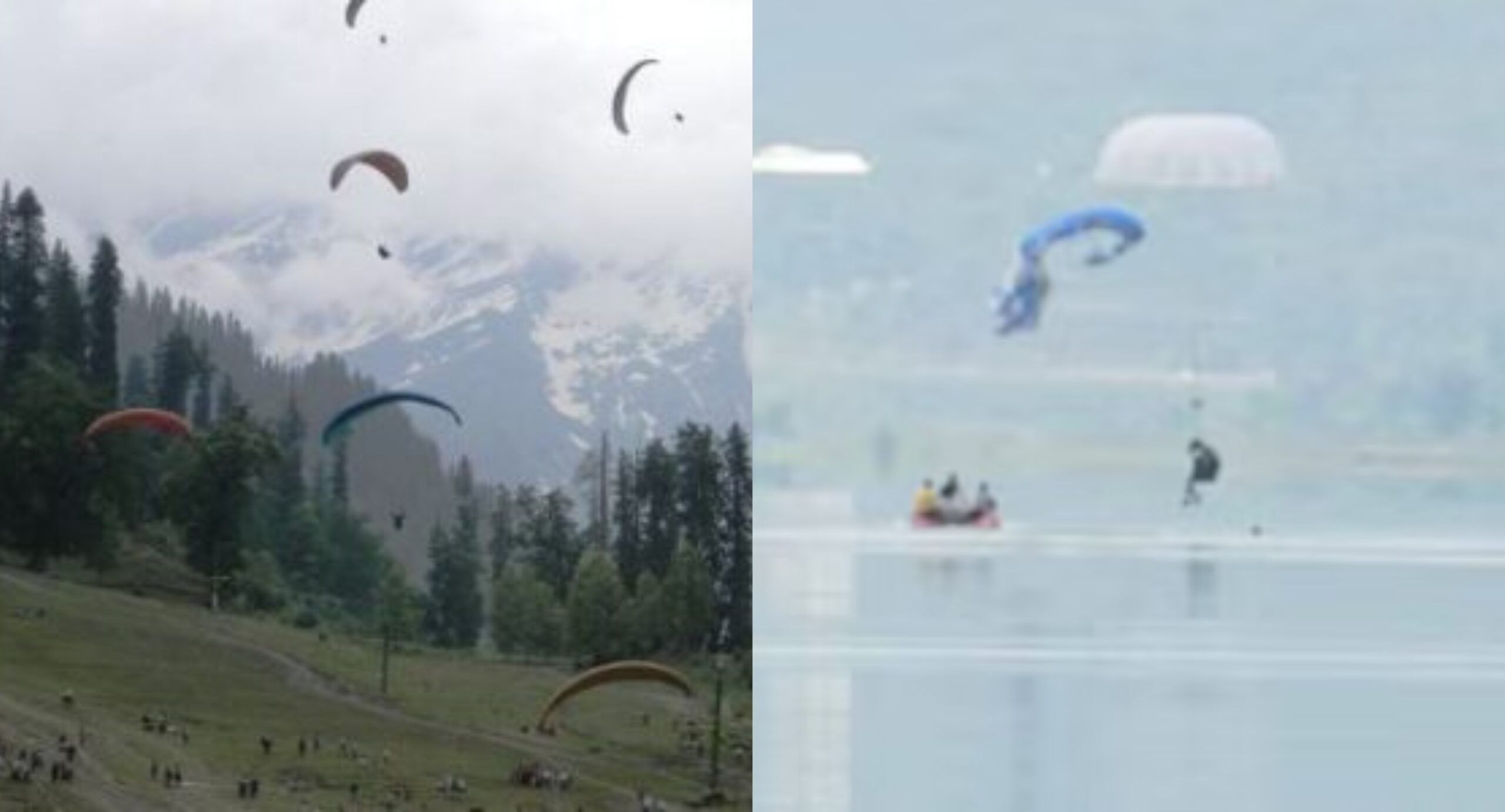 Paragliding:  गोबिंद सागर में उतरने से पहले दिखाए हवा में करतब