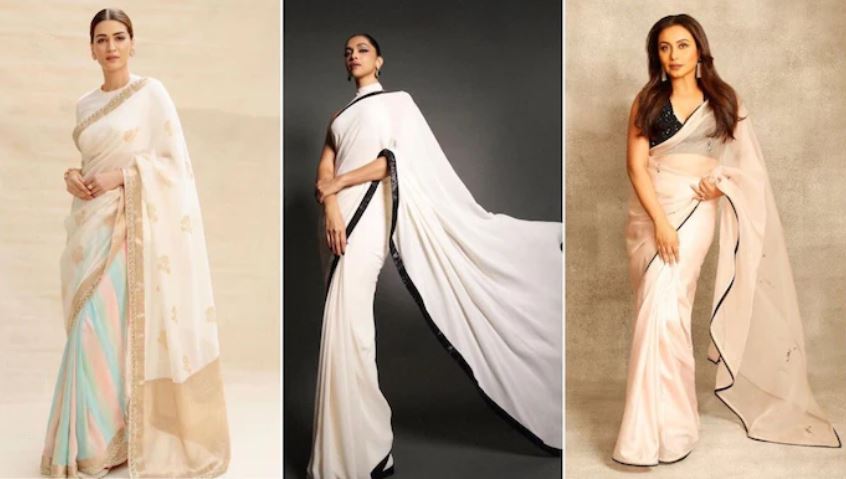 Bollywood Actresses in White Saree Look: व्हाइट कलर के दिखाए क्लासिक लूक्स, Kriti Sanon से लेकर Rani Mukerji तक सभी की झलकी खूबसूरती