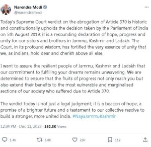 Narendra Modi tweet