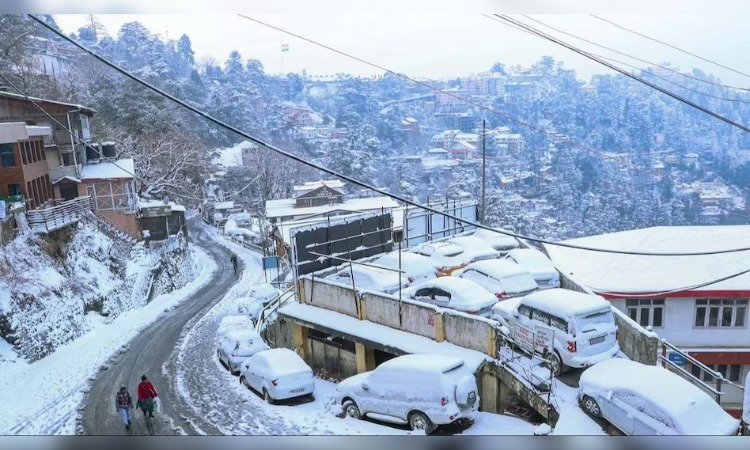 Himachal Weather: शिमला में भारी बर्फबारी जारी, पर्यटकों  के चेहरे खिले